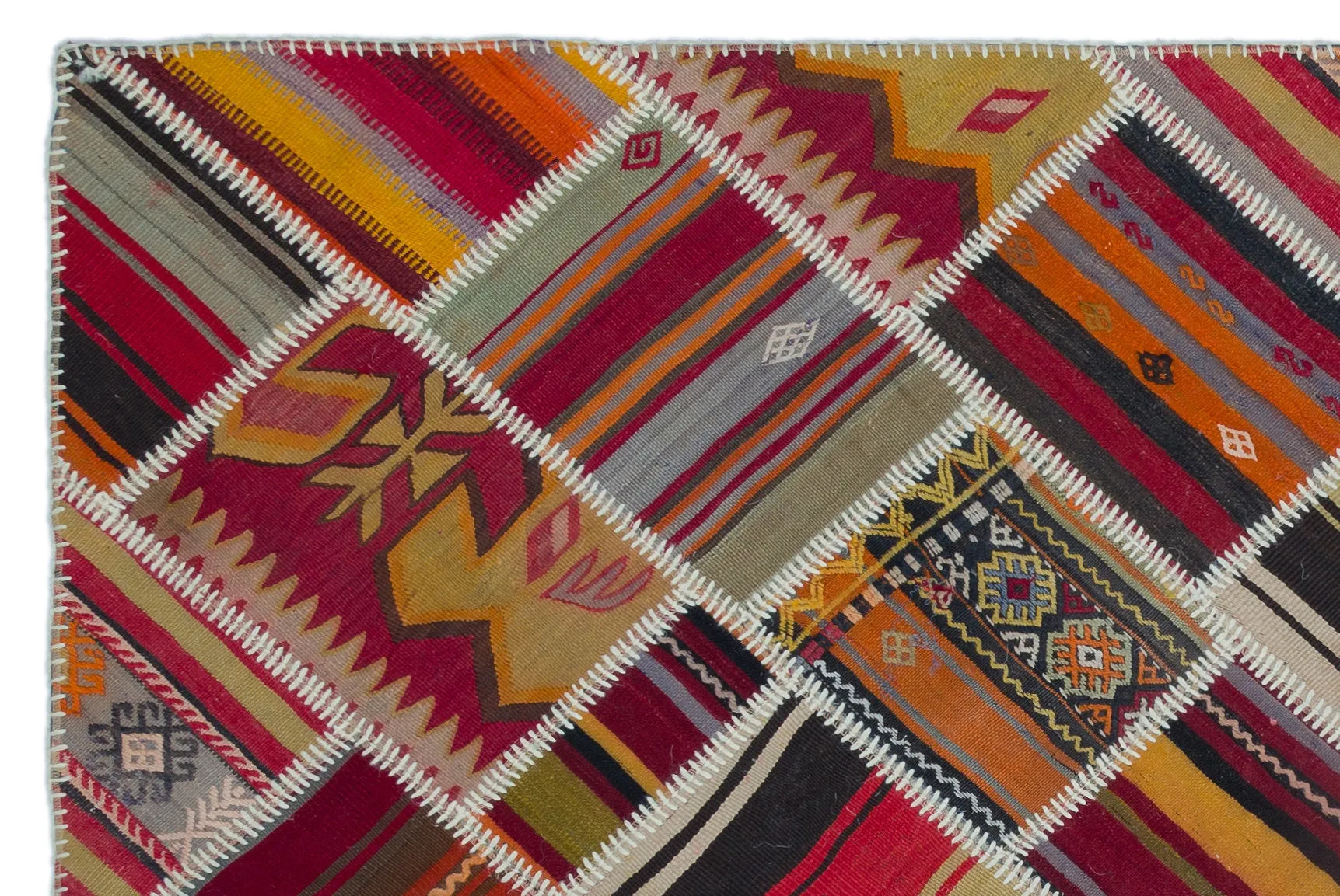 Naturel Over Dyed Kilim Patchwork Unique Rug 5'1'' x 7'8'' ft 156 x 234 cm