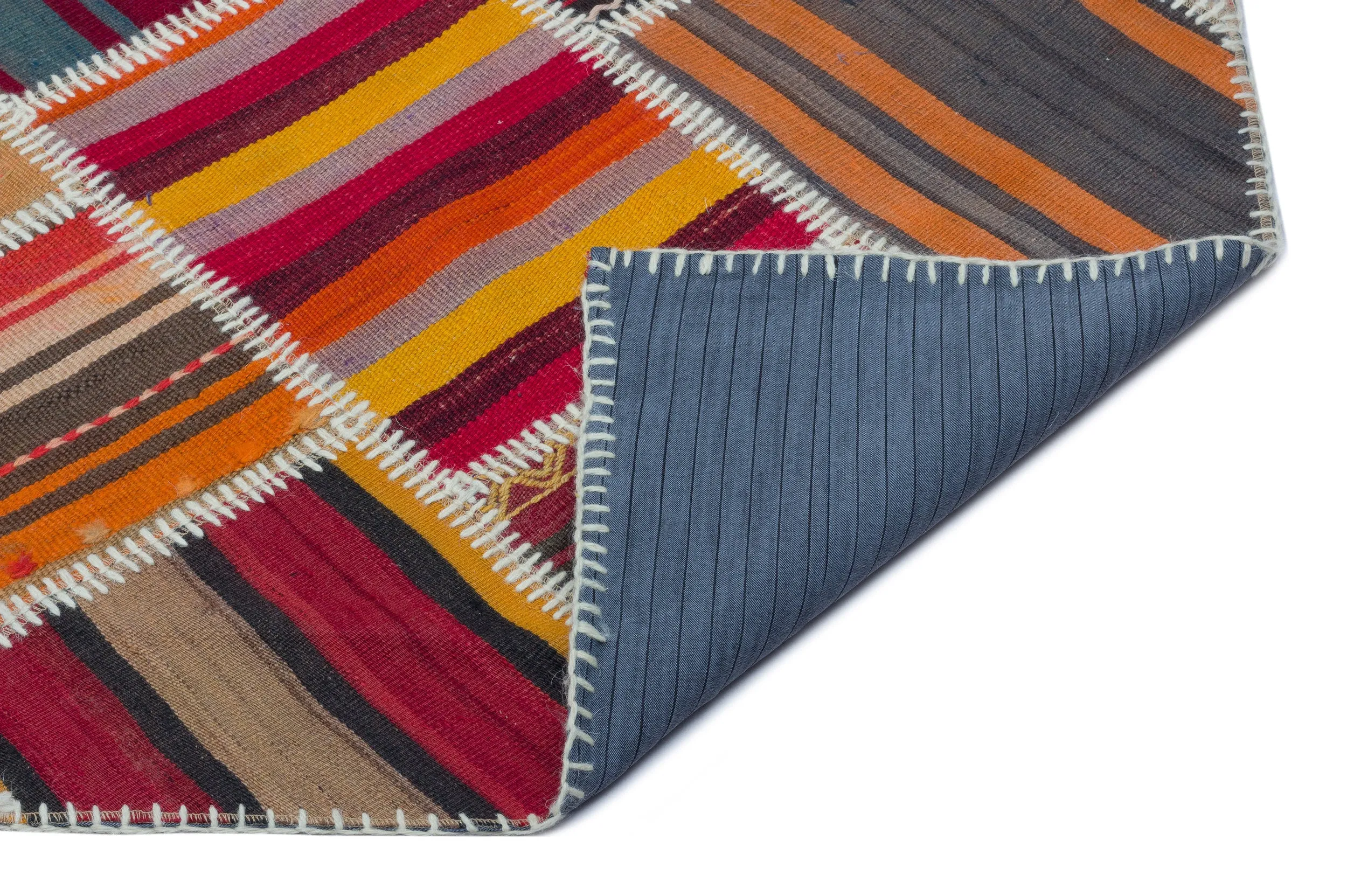 Naturel Over Dyed Kilim Patchwork Unique Rug 5'1'' x 7'8'' ft 156 x 234 cm
