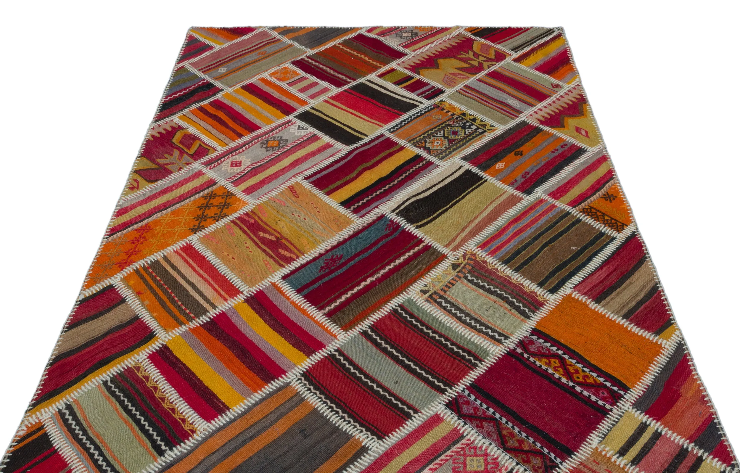 Naturel Over Dyed Kilim Patchwork Unique Rug 5'1'' x 7'8'' ft 156 x 234 cm