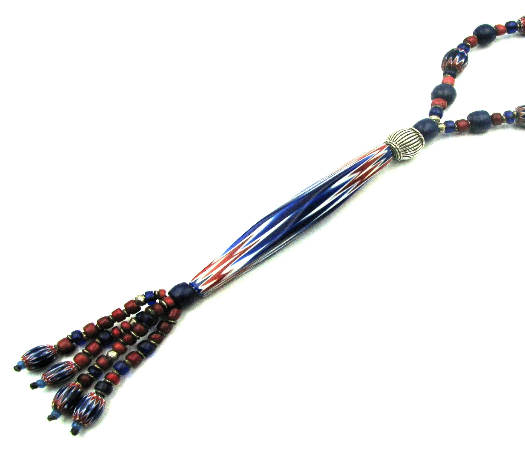 (neck002) Fancy Chevron Bead Necklace