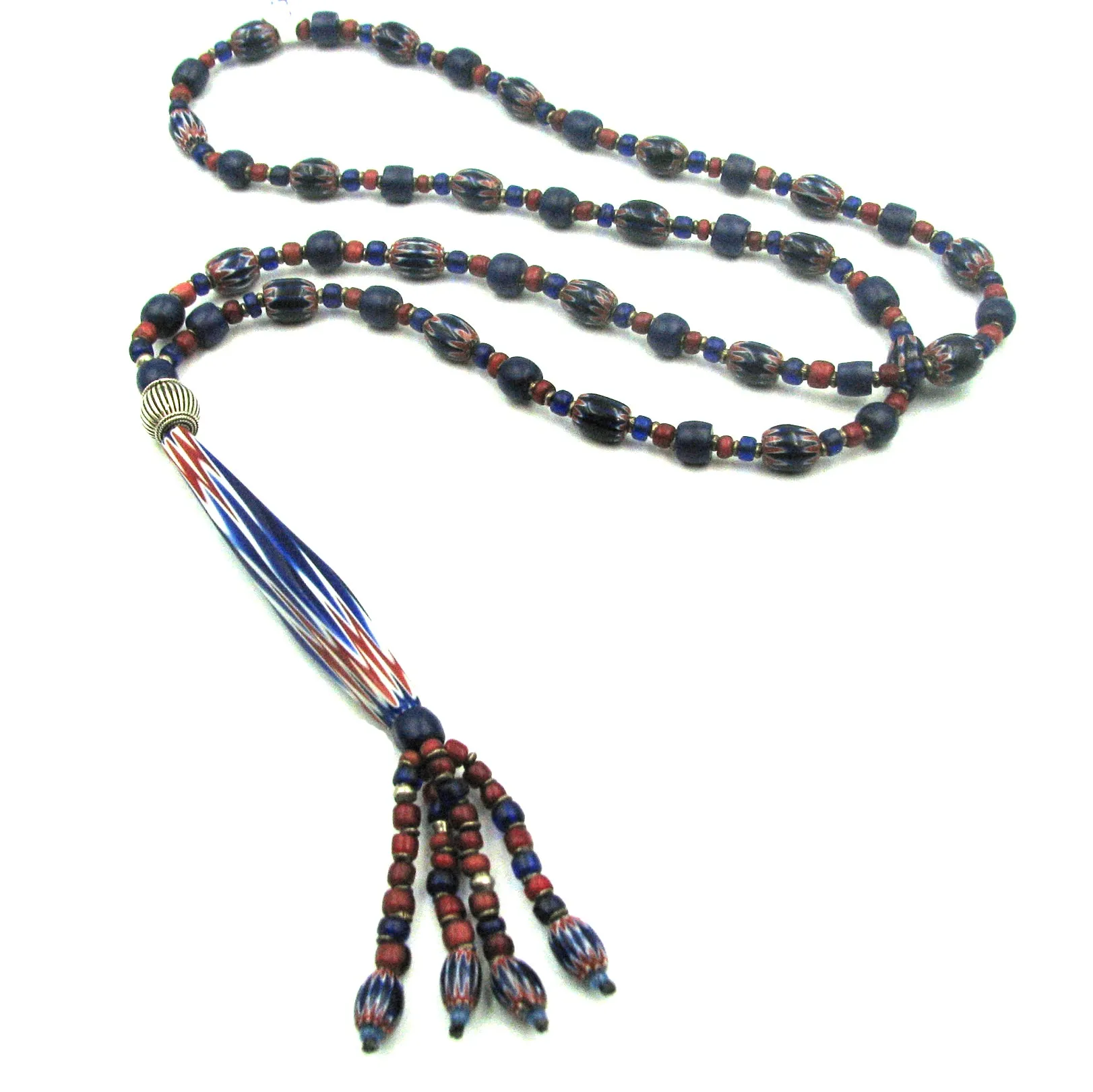 (neck002) Fancy Chevron Bead Necklace