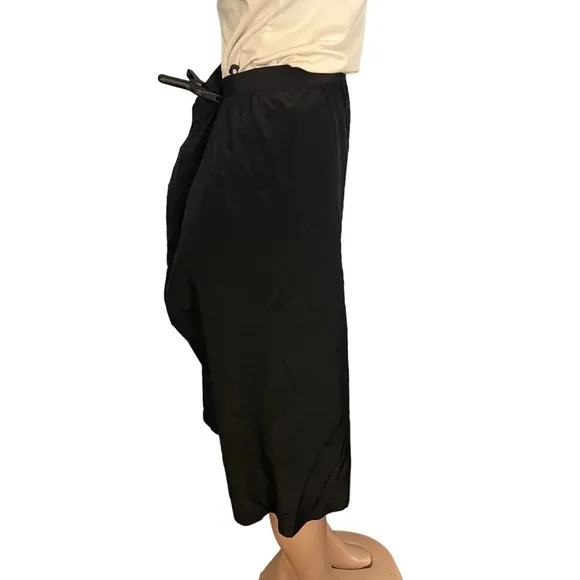 Neiman Marcus Silk Midi Skirt Black