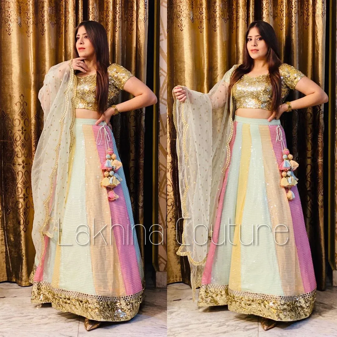 Neon Shimmer Lehenga