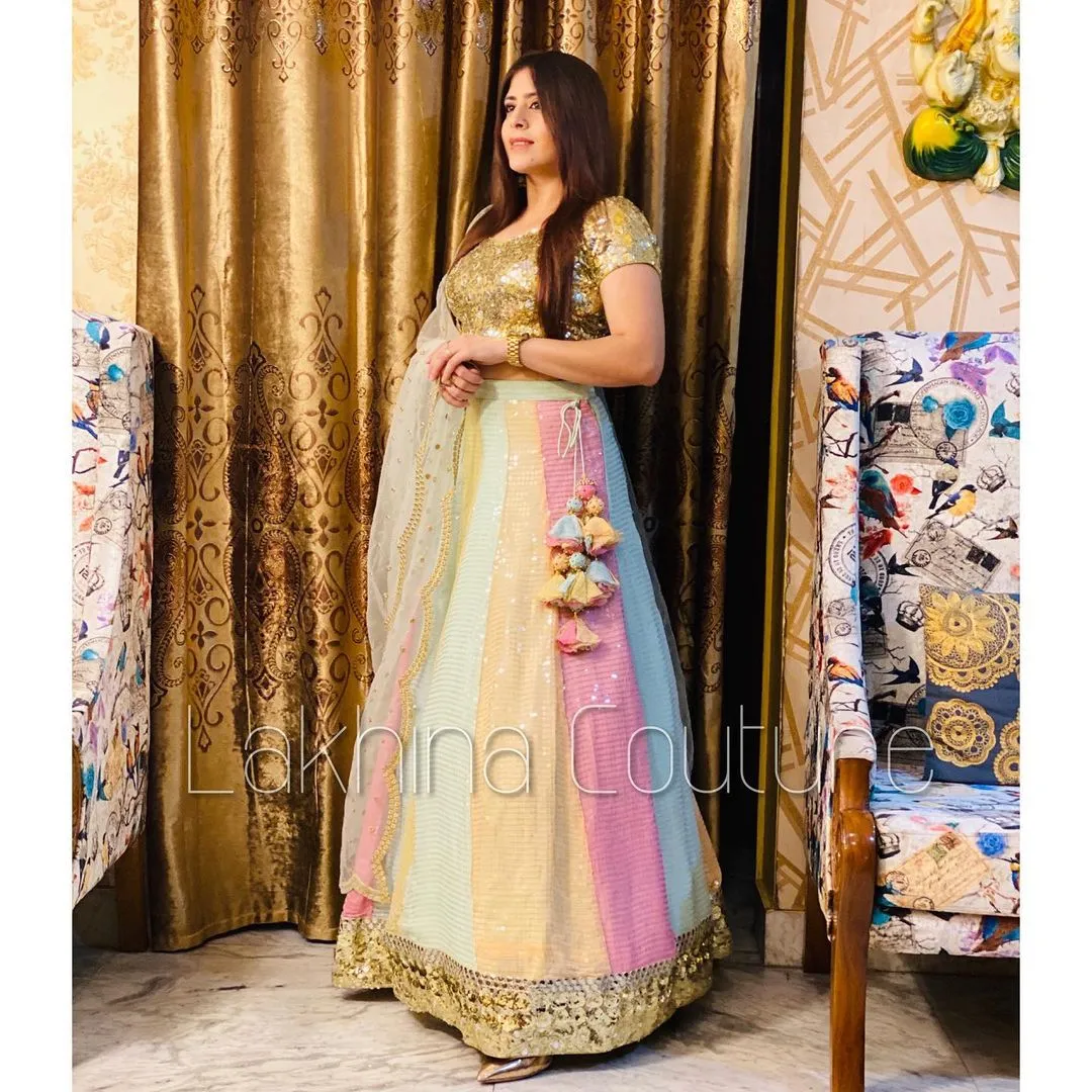 Neon Shimmer Lehenga