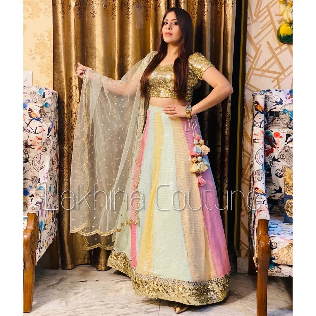 Neon Shimmer Lehenga