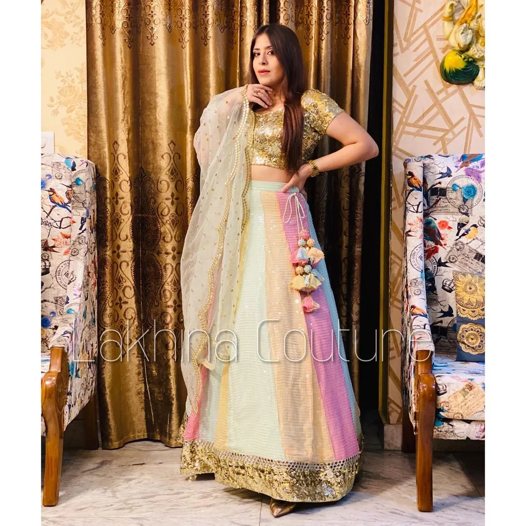 Neon Shimmer Lehenga