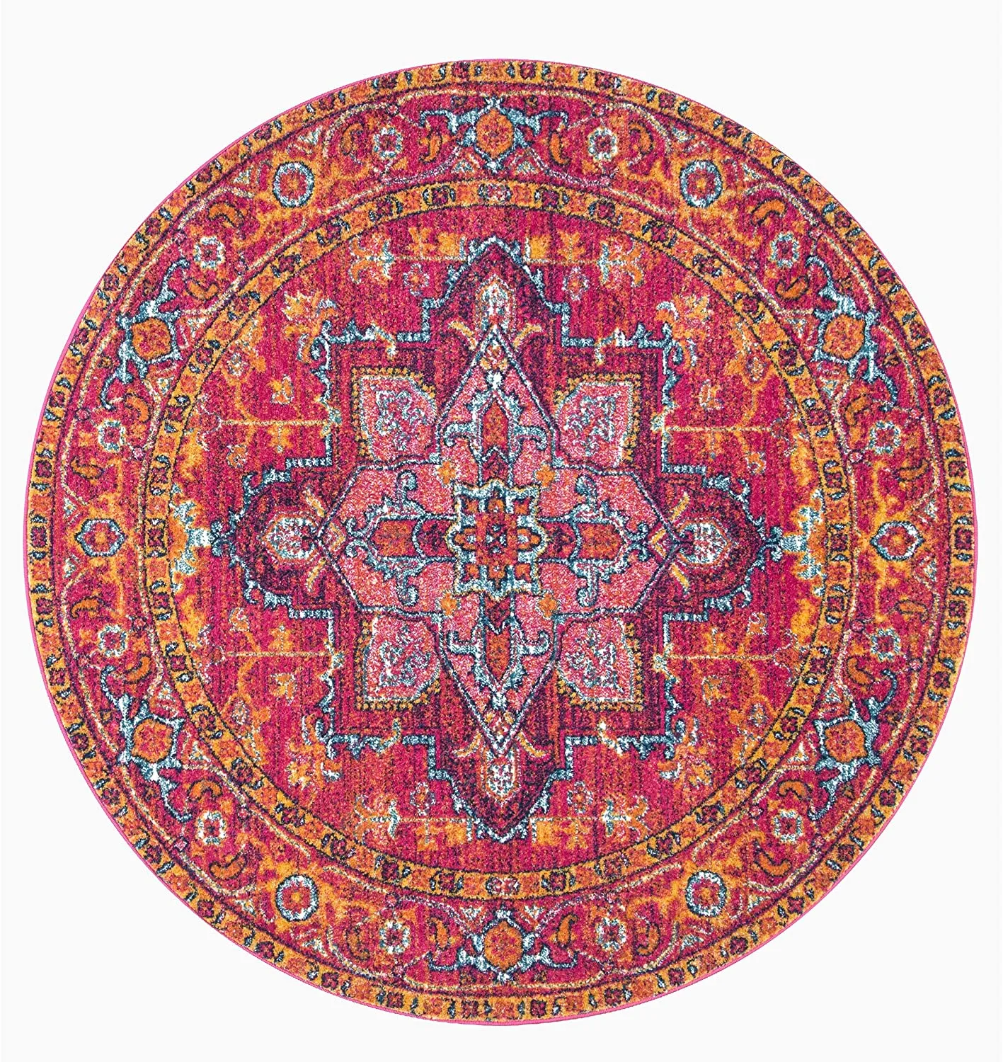 New Wayfair nuLOOM RZBD32A Fancy Persian Vonda Round Rug, 5' Round, Pink, Retails $140 