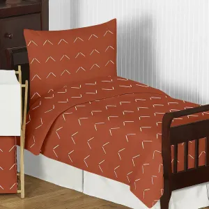 New Wayfair Sweet JoJo Designs 5 Piece Bohemian Arrow Diamond Tuft Orange Collection Toddler Bedding Set! Retails $220 