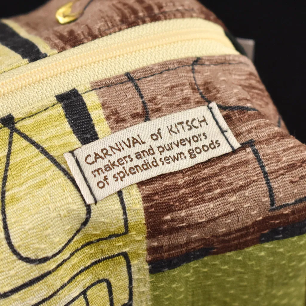 NOS Barkcloth Travel Case