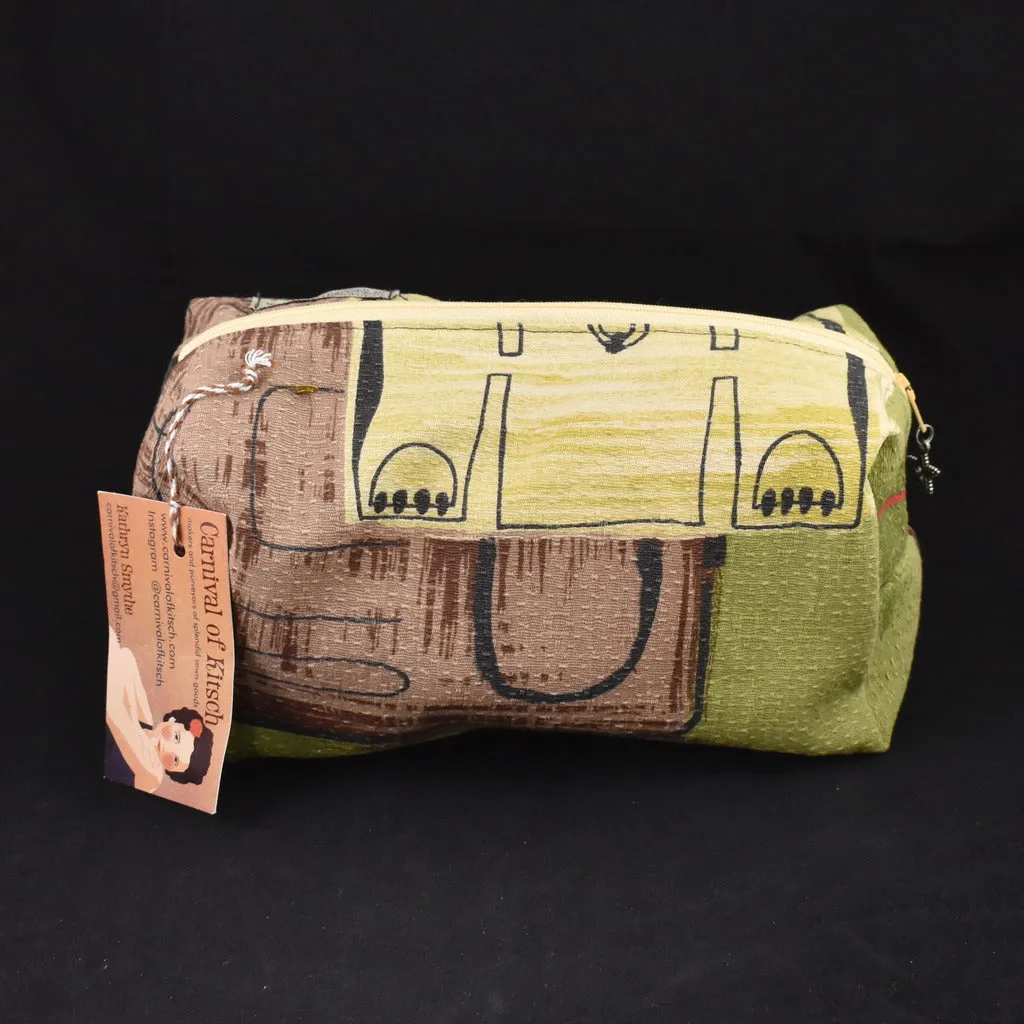 NOS Barkcloth Travel Case