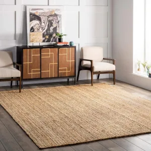 nuLOOM TAJT03 Handwoven Rigo Jute Area Rug Runner, 3 Ft X 5 Ft', Natural, Hand Made in India!