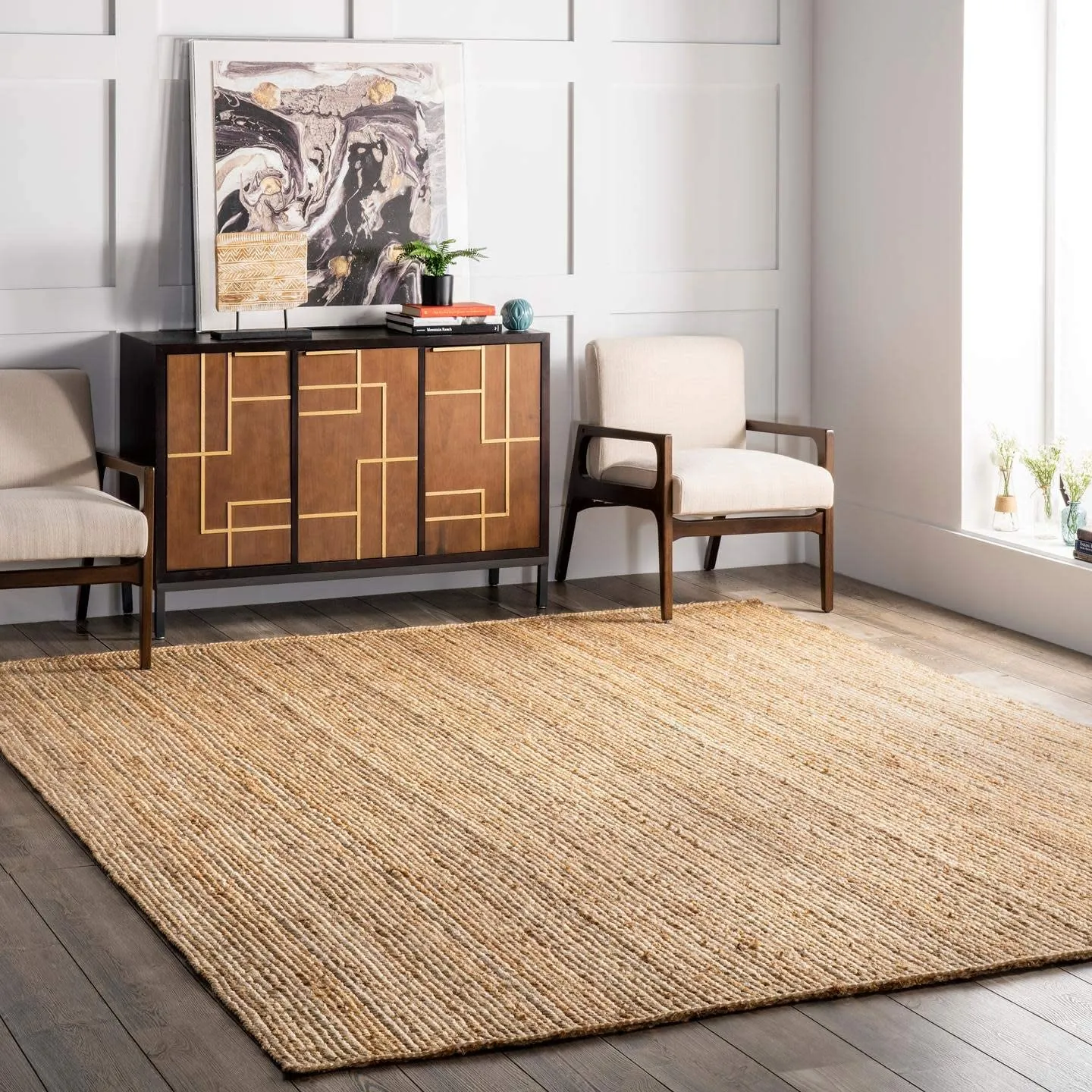 nuLOOM TAJT03 Handwoven Rigo Jute Area Rug Runner, 3 Ft X 5 Ft', Natural, Hand Made in India!