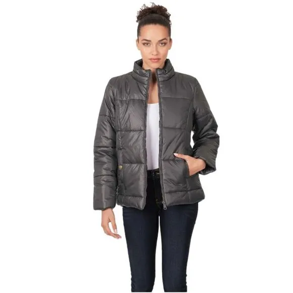 NWT PUFFER JACKET WITH POCKETS Ash Gray