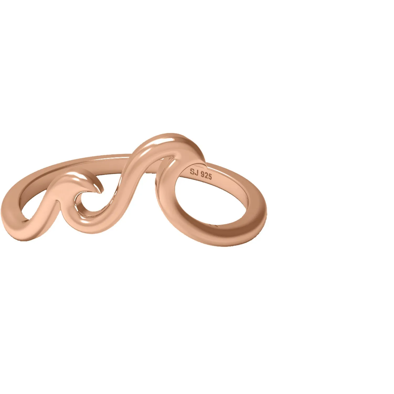 Ocean Wave Style Dainty Simple Minimalist 925 Sterling Silver Ring