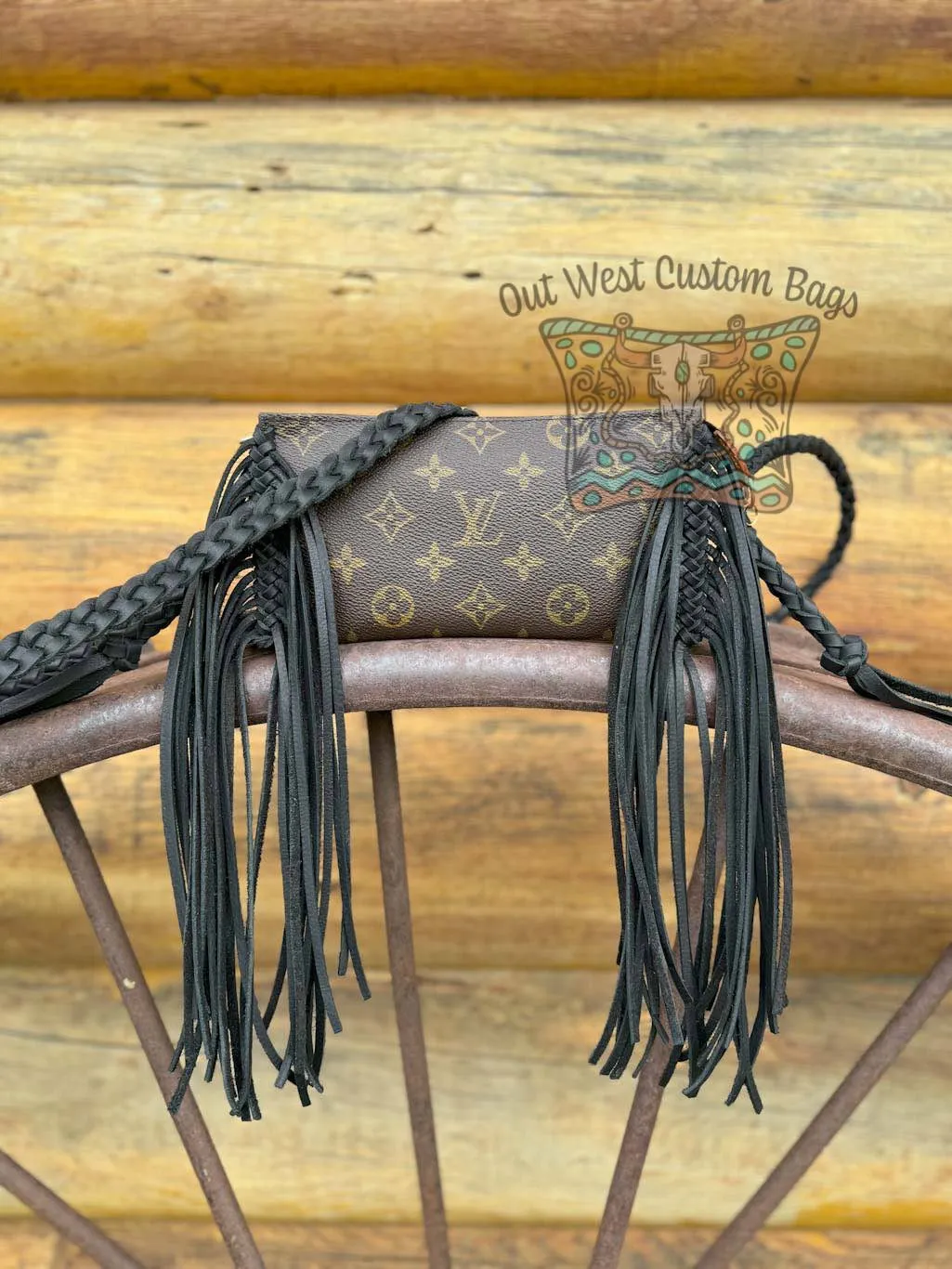 Out West GM Pouch Wristlet/Crossbody Revamped Leather Fringe