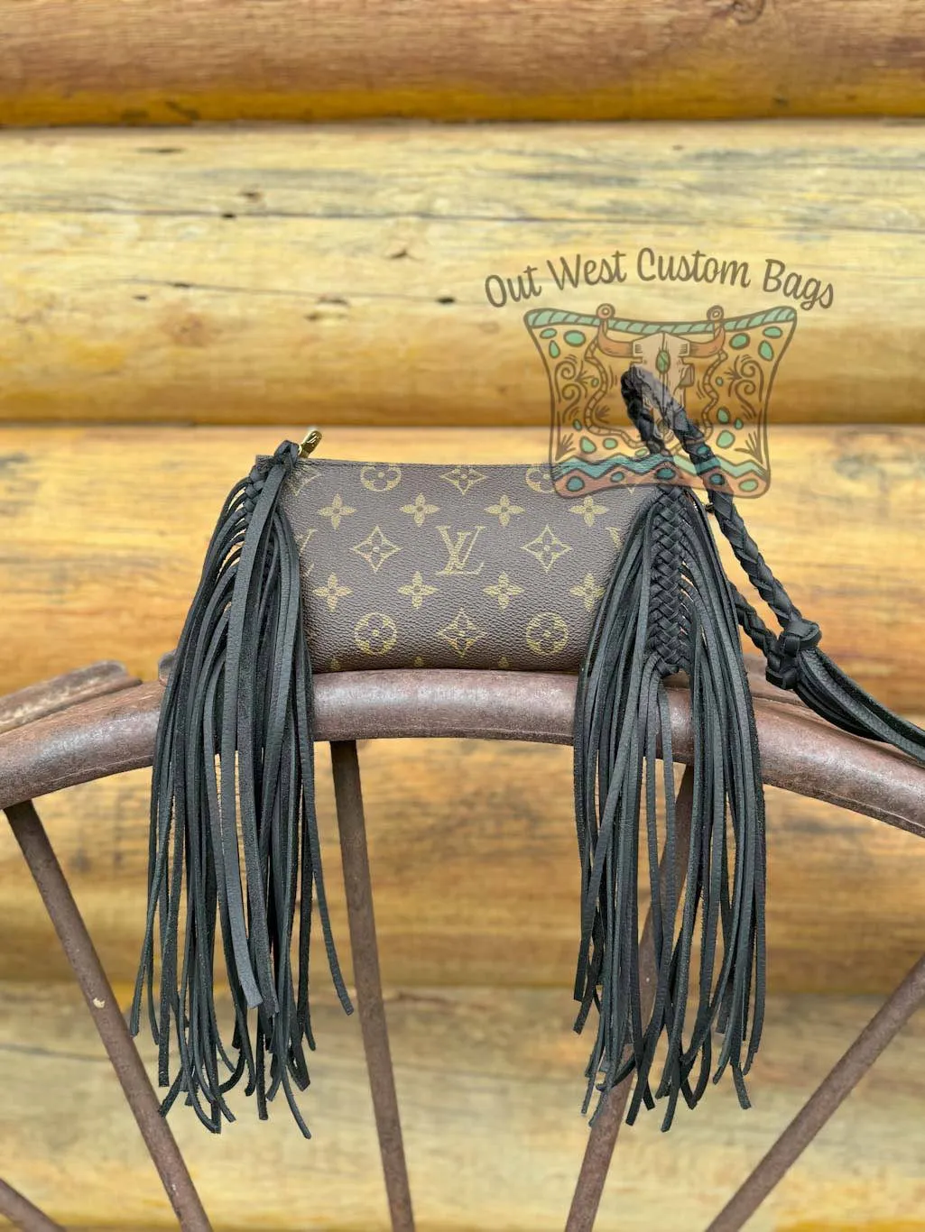 Out West GM Pouch Wristlet/Crossbody Revamped Leather Fringe
