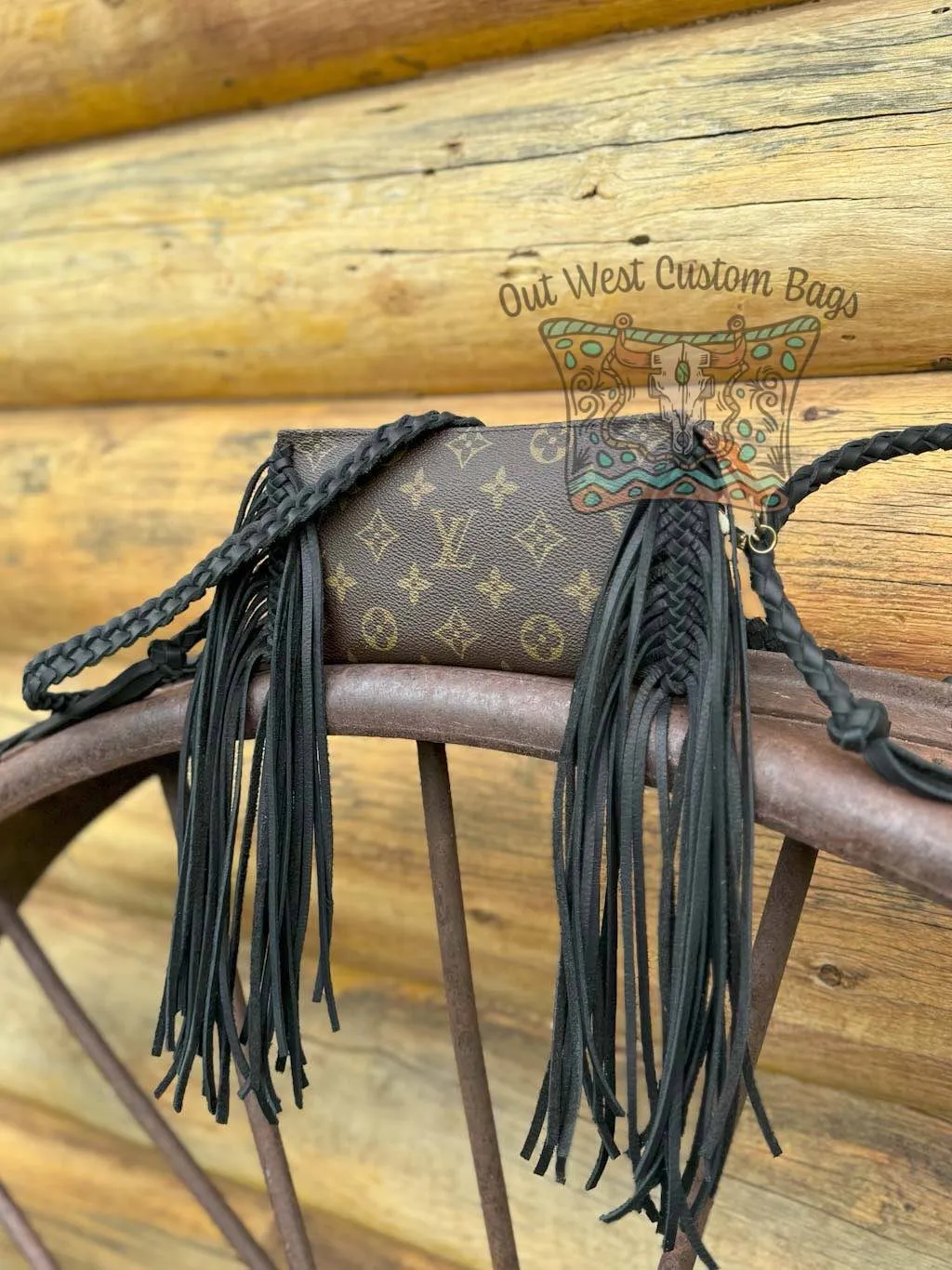 Out West GM Pouch Wristlet/Crossbody Revamped Leather Fringe