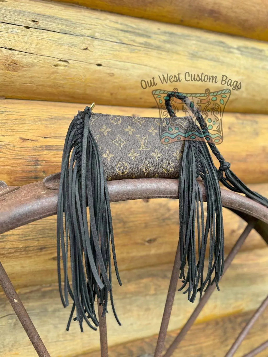 Out West GM Pouch Wristlet/Crossbody Revamped Leather Fringe