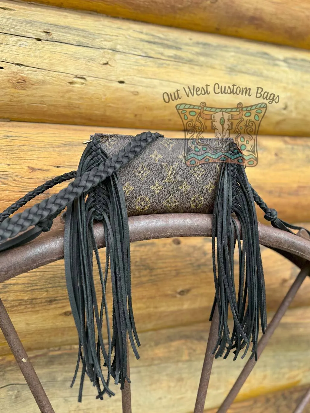 Out West GM Pouch Wristlet/Crossbody Revamped Leather Fringe