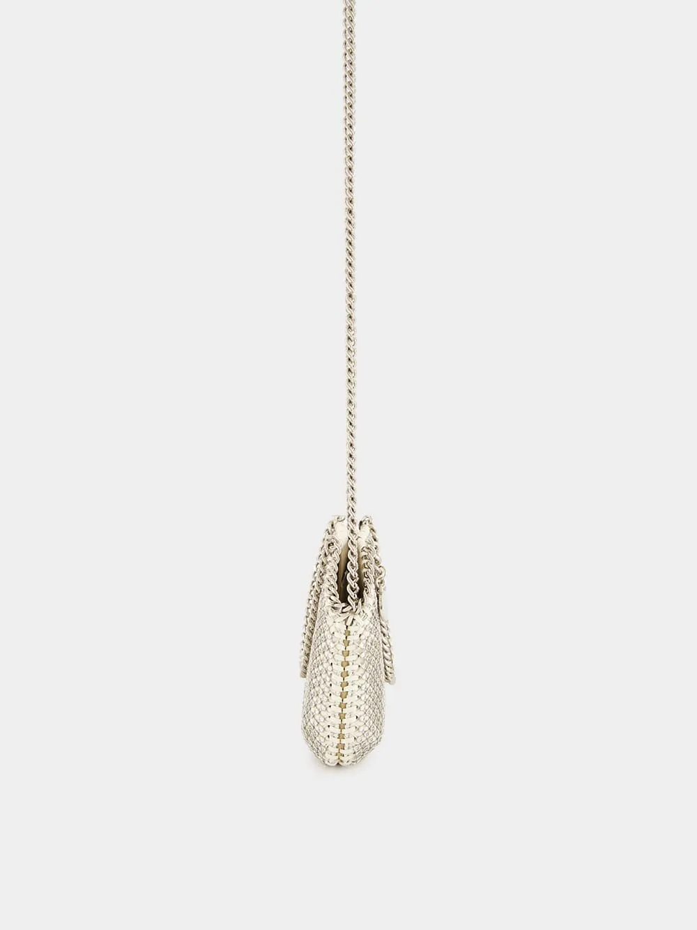 Oyster Crystal Mesh Mini Falabella Tote Bag