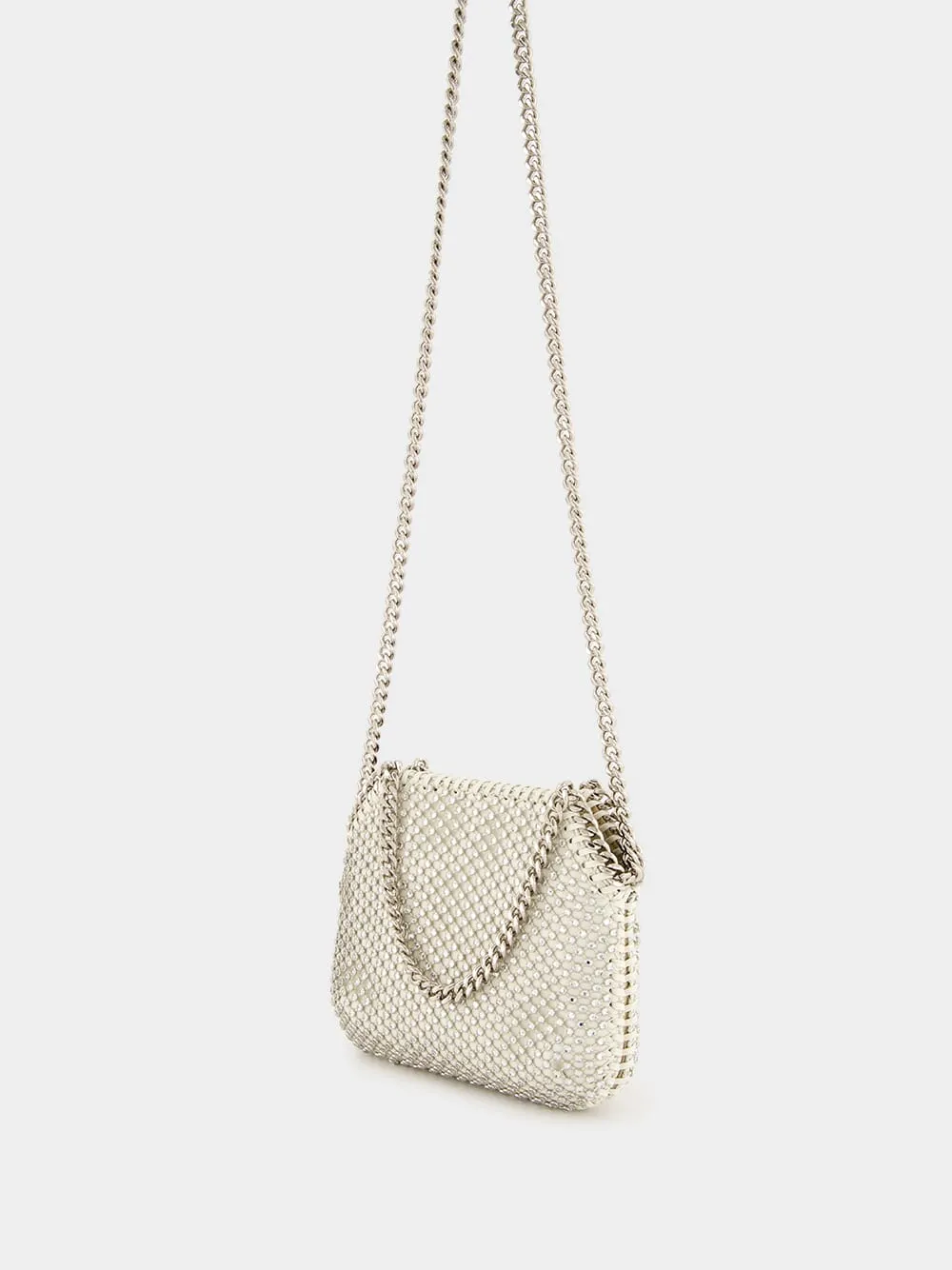Oyster Crystal Mesh Mini Falabella Tote Bag