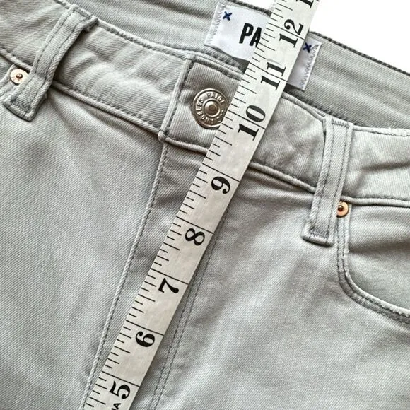 Paige Hoxton Crop In Seattle Sky High Rise Crop Raw Hem Jeans Denim Size 30