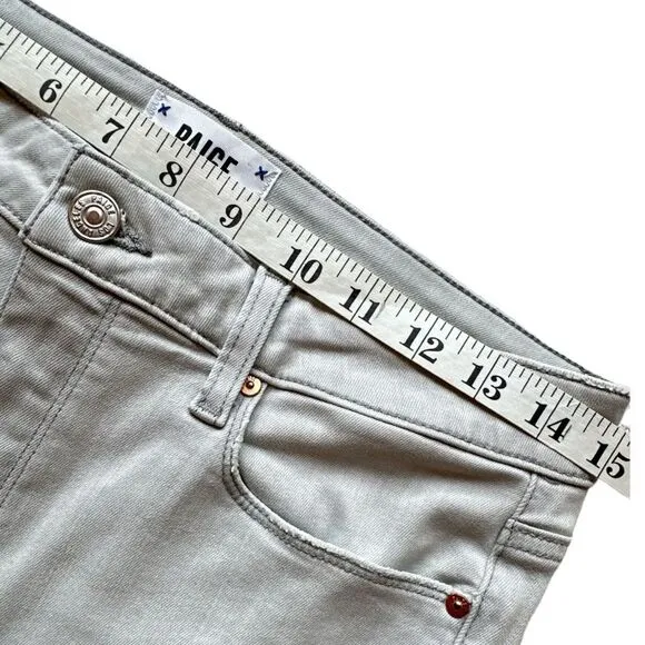 Paige Hoxton Crop In Seattle Sky High Rise Crop Raw Hem Jeans Denim Size 30