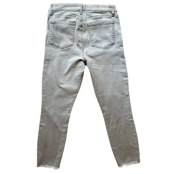Paige Hoxton Crop In Seattle Sky High Rise Crop Raw Hem Jeans Denim Size 30