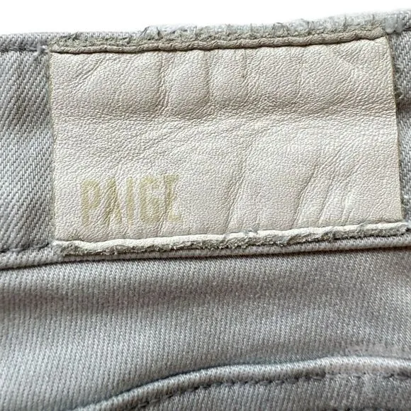 Paige Hoxton Crop In Seattle Sky High Rise Crop Raw Hem Jeans Denim Size 30