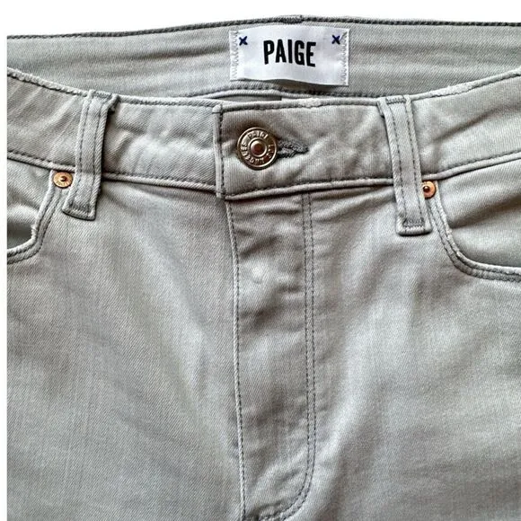 Paige Hoxton Crop In Seattle Sky High Rise Crop Raw Hem Jeans Denim Size 30