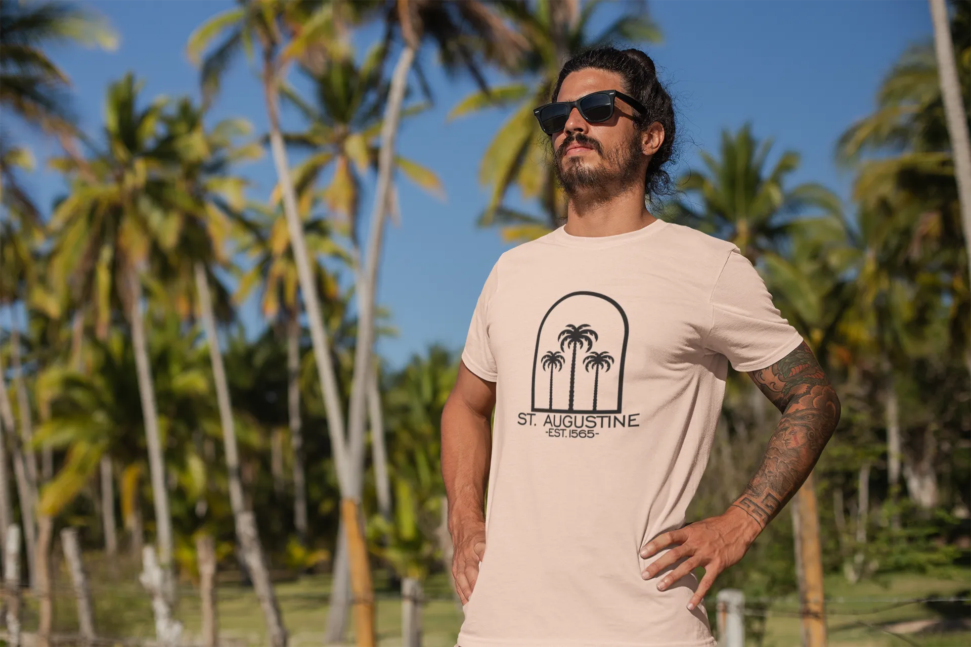 Palms (Full size print) - Adult unisex crew neck t-shirt