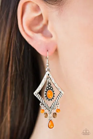Paparazzi Southern Sunsets Earrings Orange