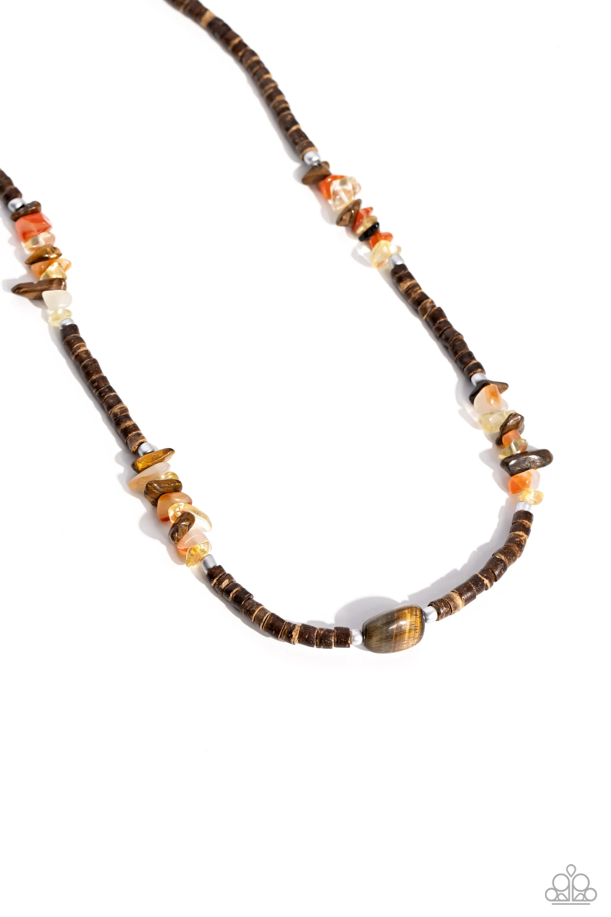 Paparazzi Stony Survivor Necklace Brown & Chiseled Cameo Bracelet Brown