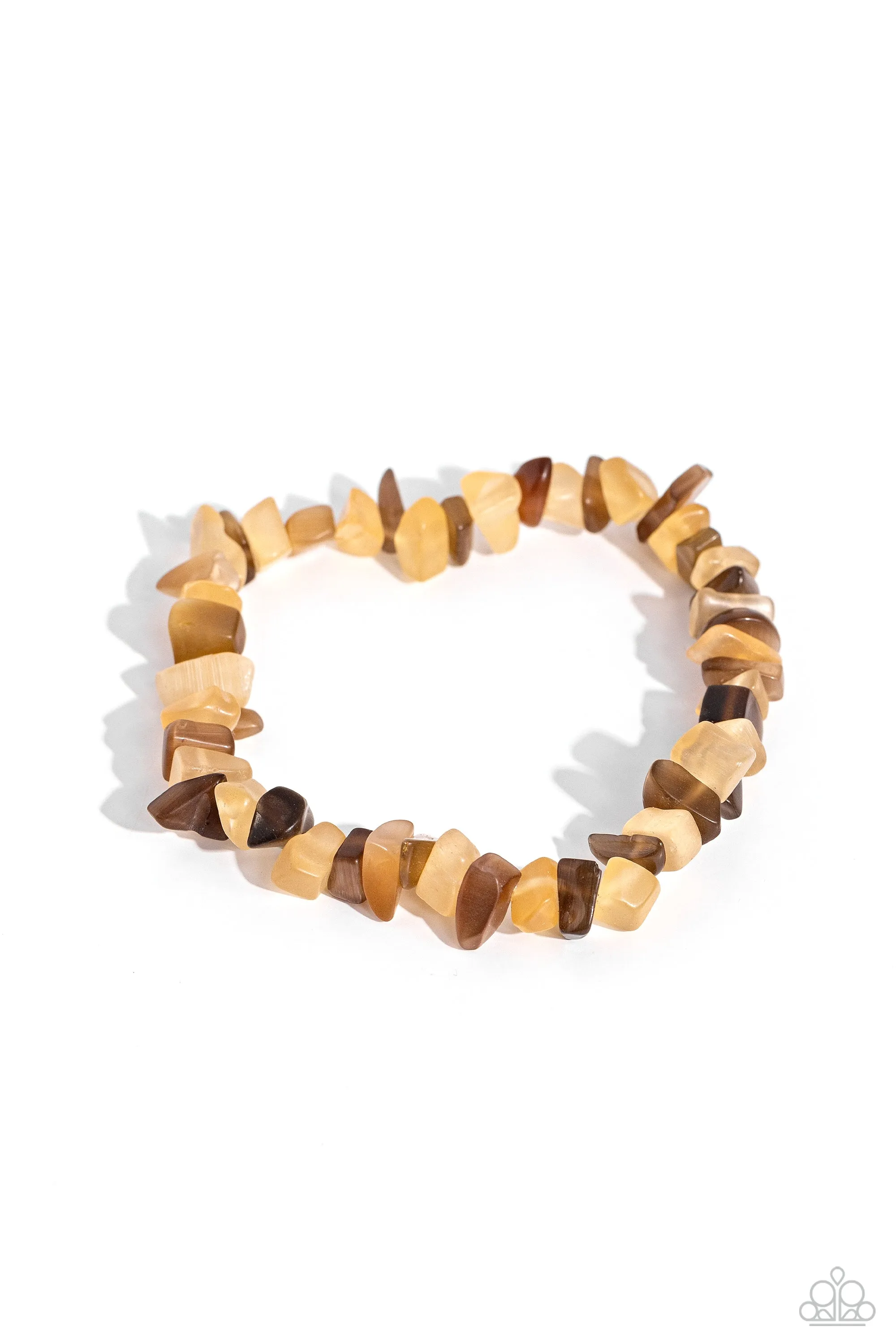 Paparazzi Stony Survivor Necklace Brown & Chiseled Cameo Bracelet Brown