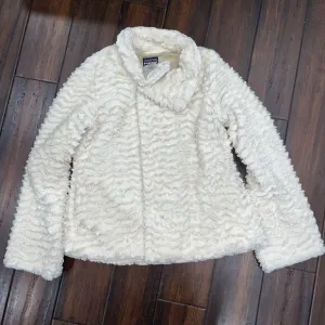 Patagonia Jacket Womens SM Pelage Faux Fur Coat Plush Ivory Teddy Warm 28230