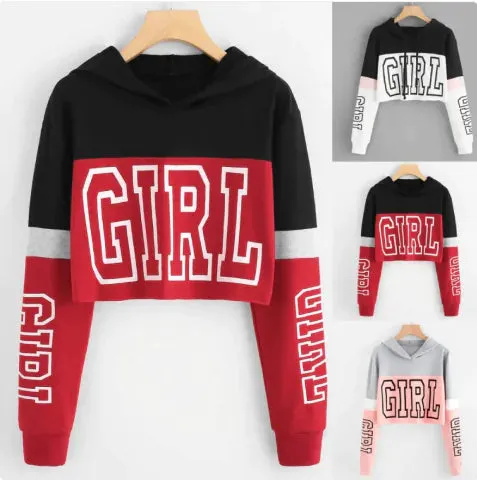 Patchwork Crop Hoodie
