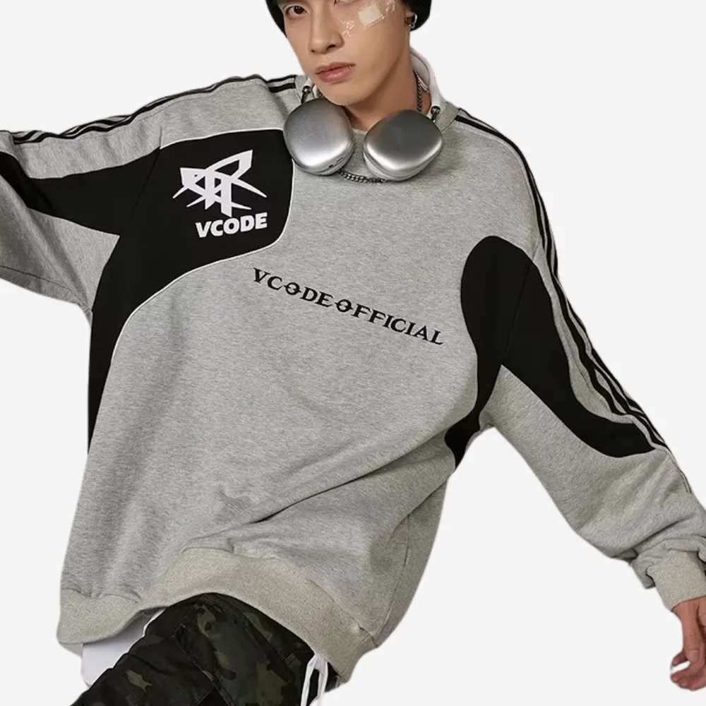 Patchwork Design Raglan Sleeve Sweatshirt