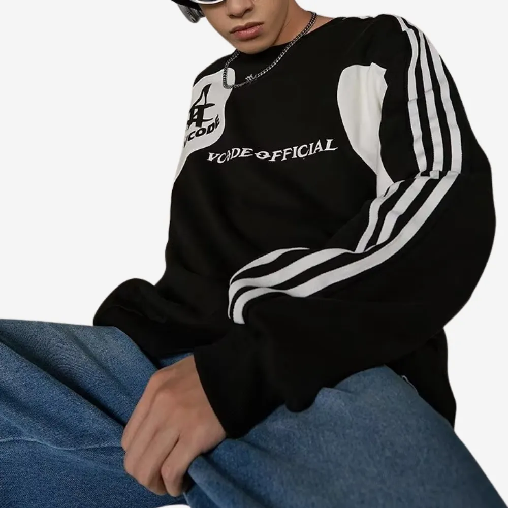 Patchwork Design Raglan Sleeve Sweatshirt