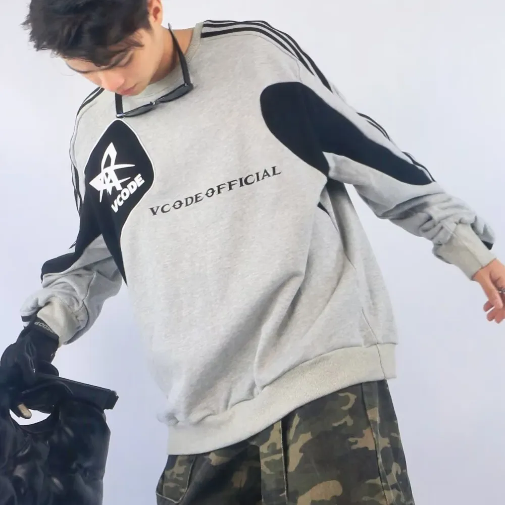 Patchwork Design Raglan Sleeve Sweatshirt