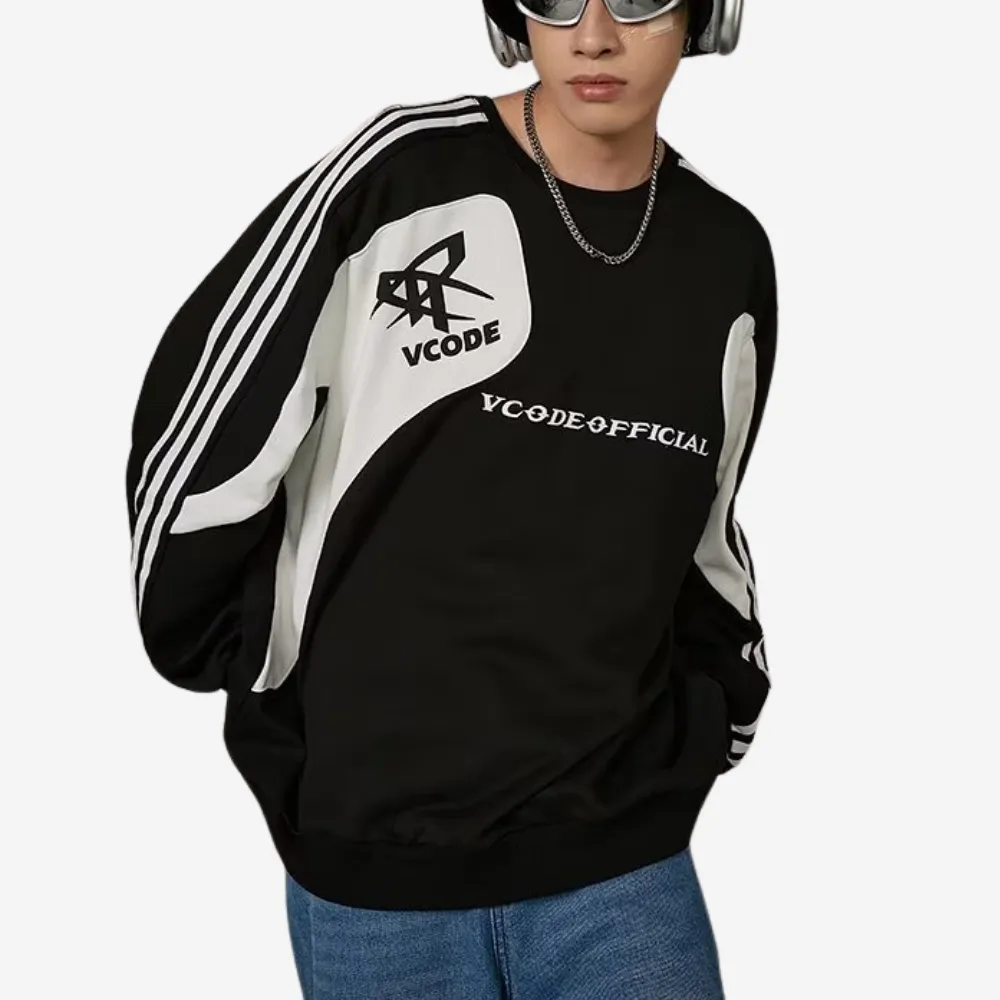 Patchwork Design Raglan Sleeve Sweatshirt