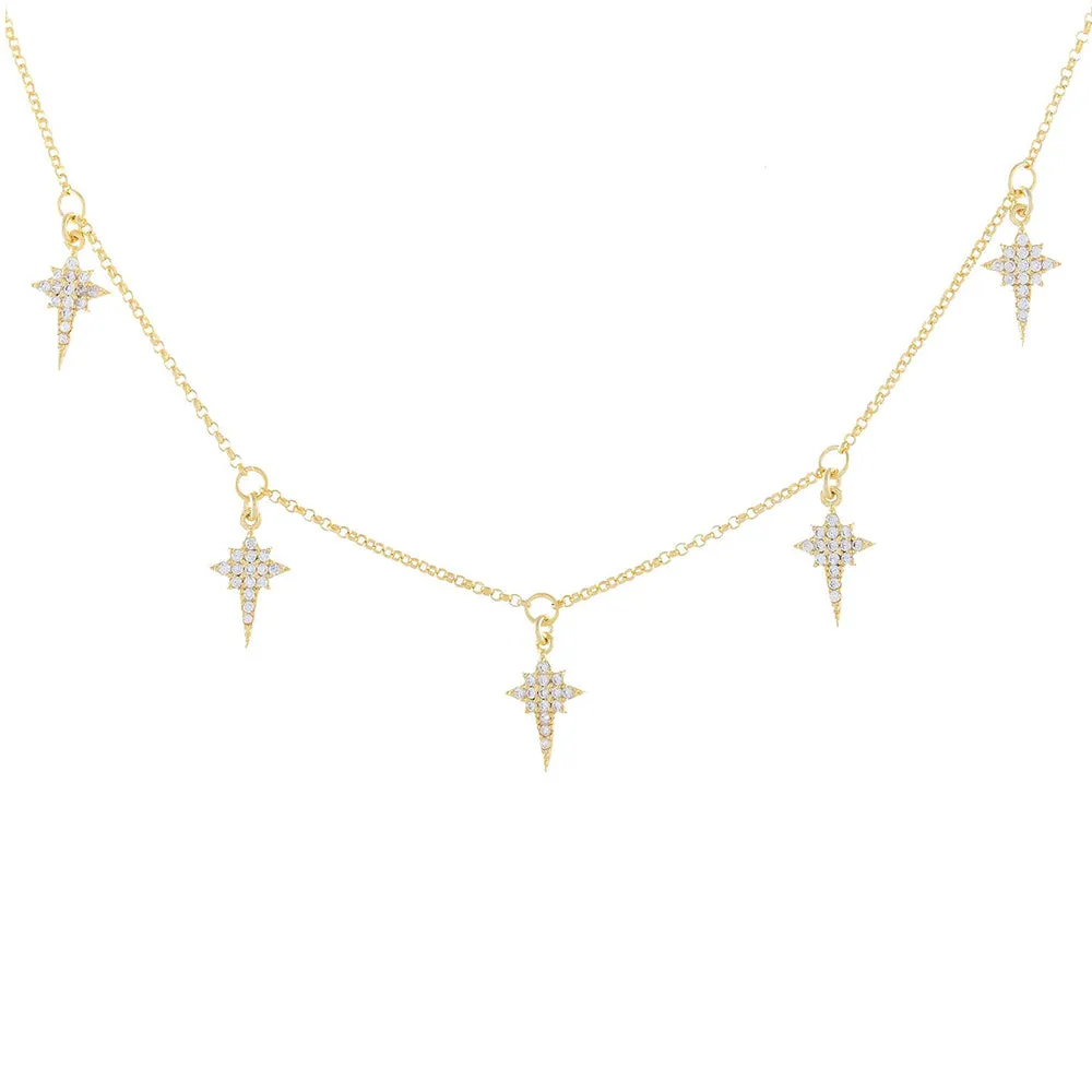 Pavé Dangling Starburst Necklace