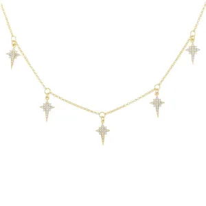 Pavé Dangling Starburst Necklace