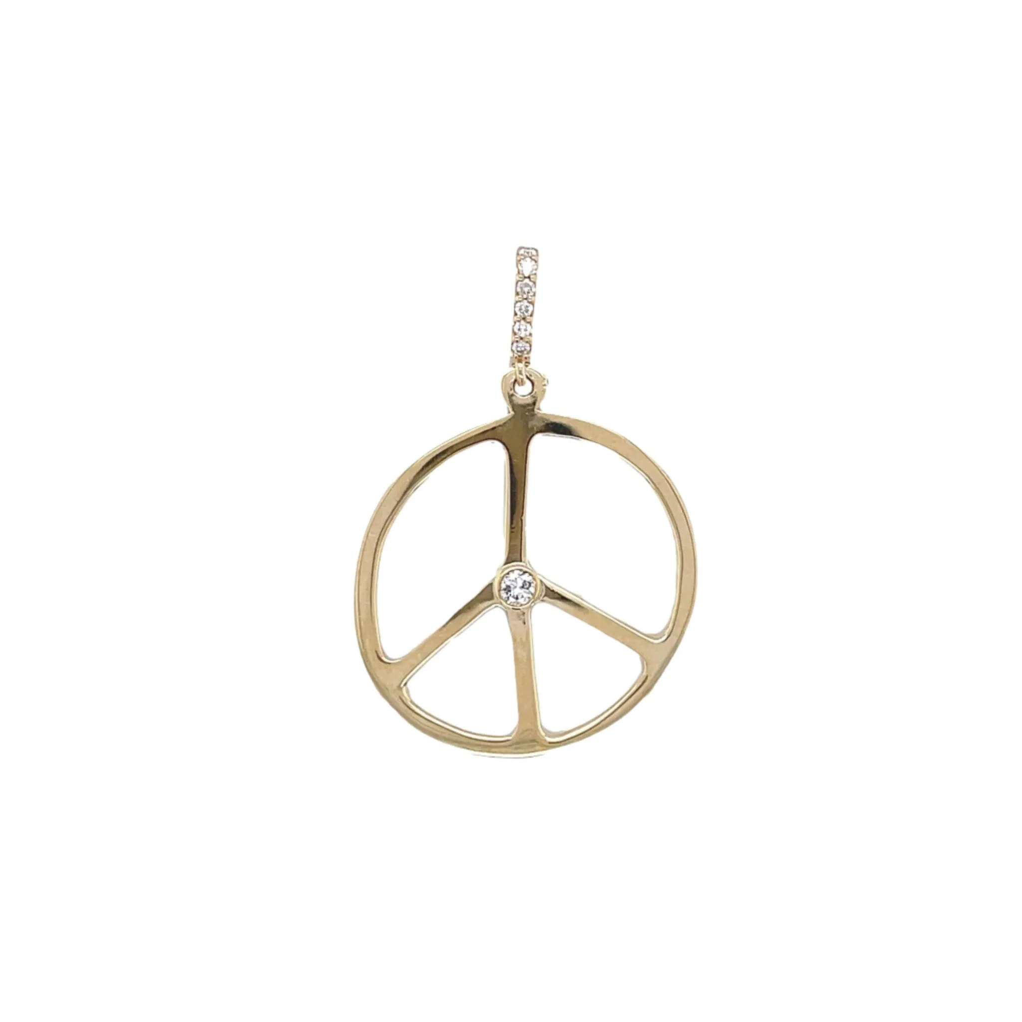 Peace Bezel Diamond Pendant