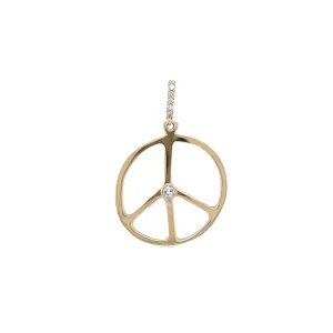 Peace Bezel Diamond Pendant