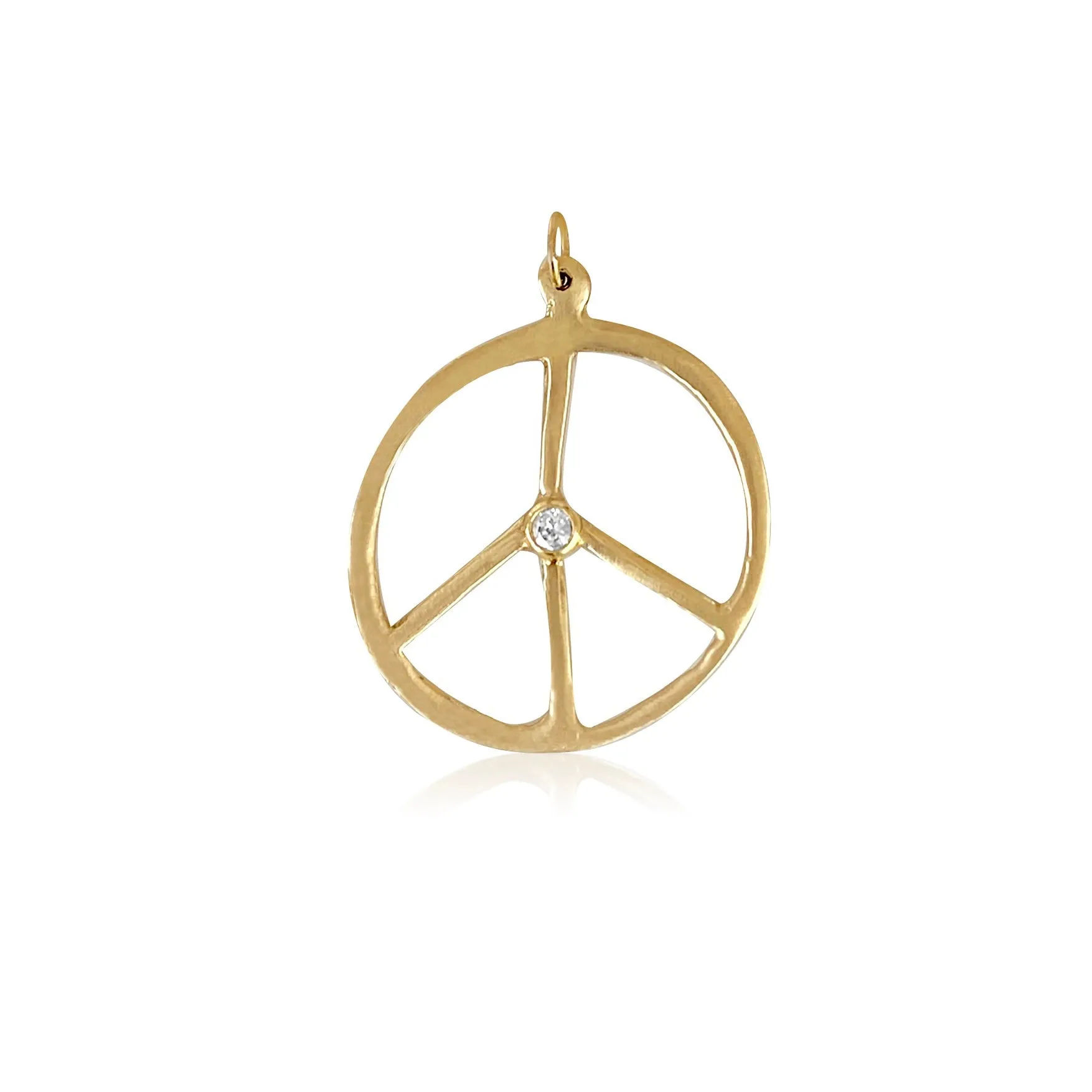 Peace Bezel Diamond Pendant
