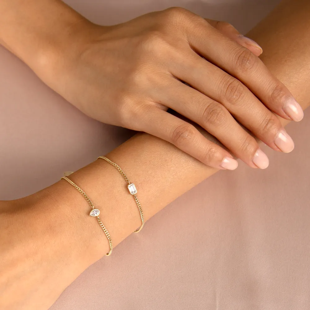 Pear Bezel Cuban Bracelet