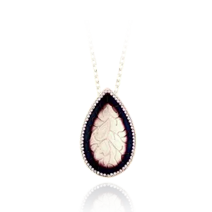 Pear Drop Coral Imprint Pendant
