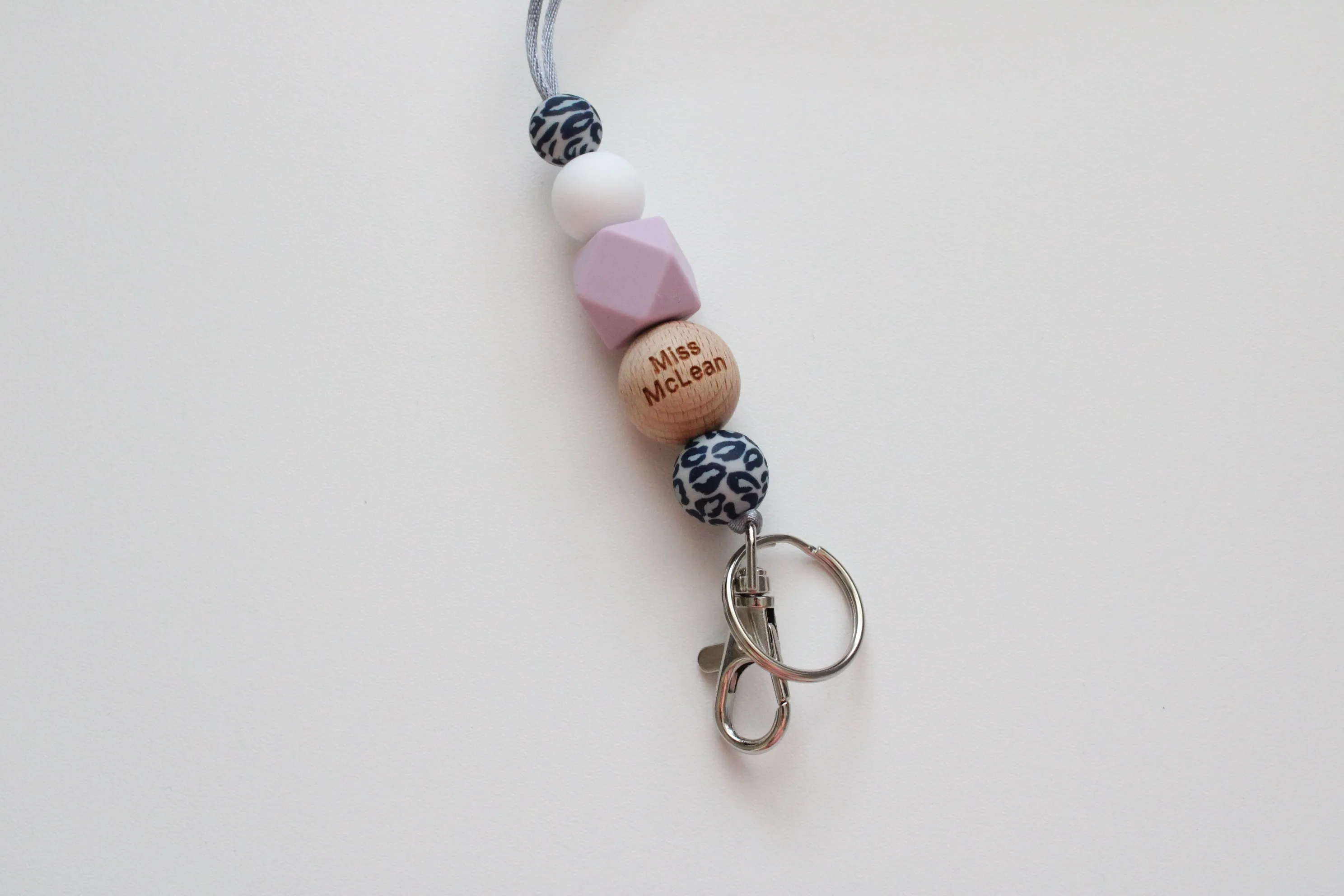 Personalised Engraved Lanyard, Beaded Lanyard