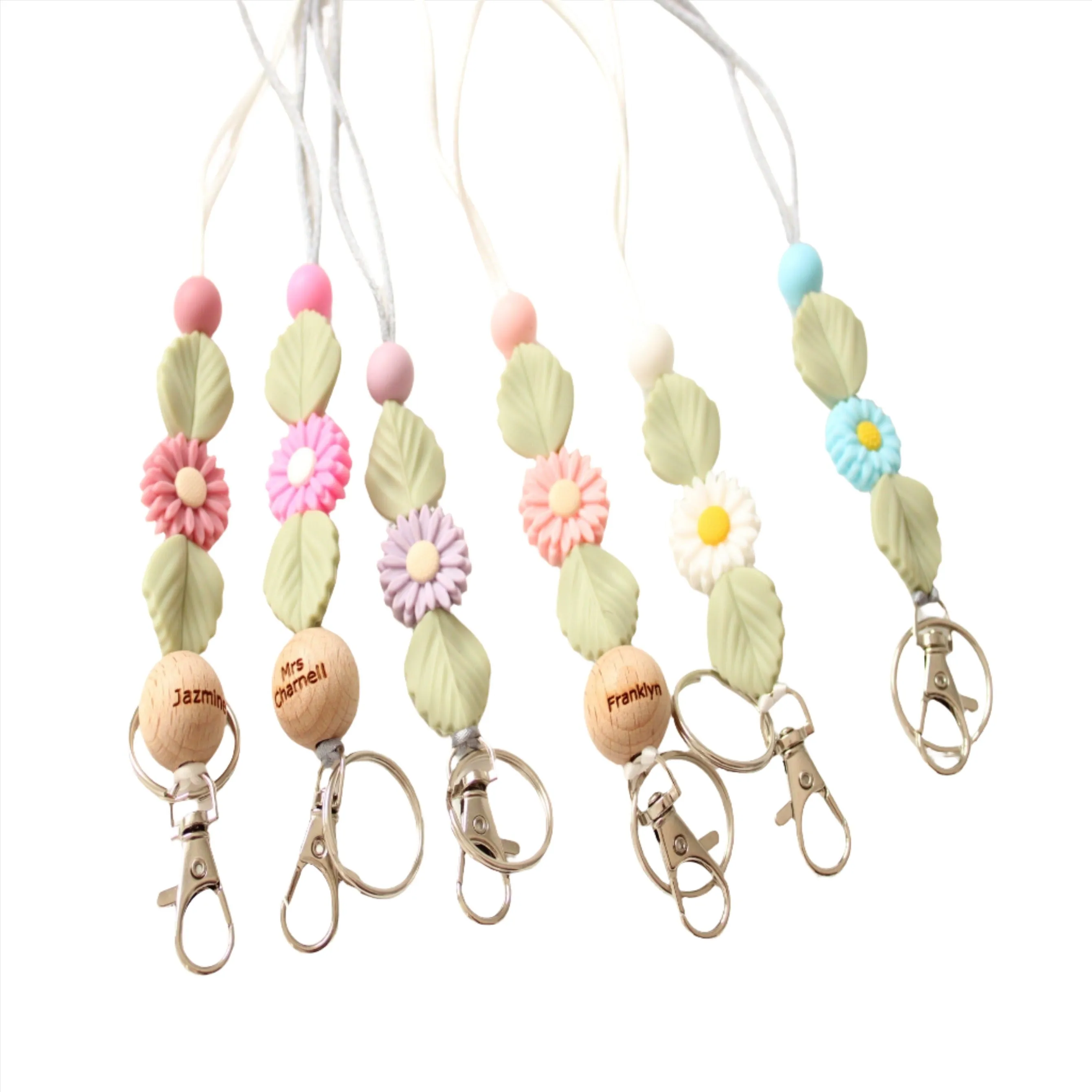 Personalised Flower Lanyard