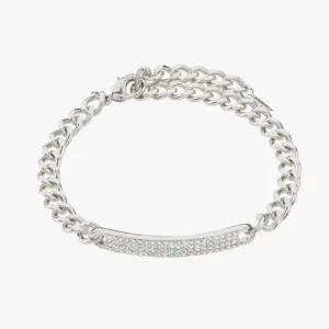Pilgrim Heat Crystal Chain Silver Bracelet